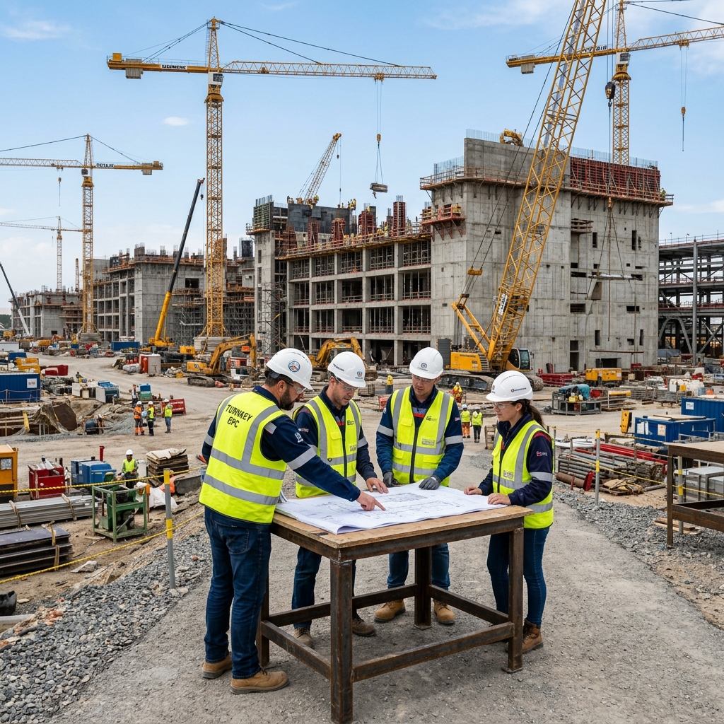 EPC turnkey construction project management team on site