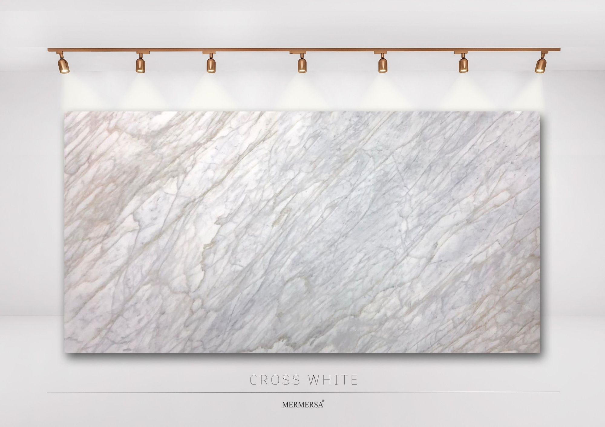 Cross White Marble — White with Grey Veins