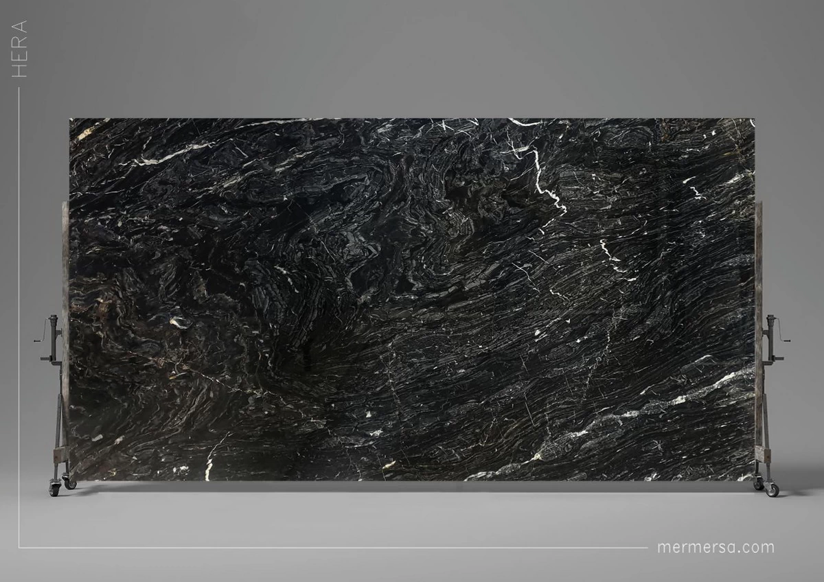 Marmo Hera Black — Fusione Alto Contrasto
